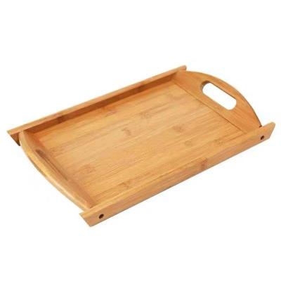 China wooden & Wooden Bamboo Breakfast Table Laptop Desk Table Coffee Tea Coffee Tea Food Serving Tray Set Bamboo Serving Tray for sale