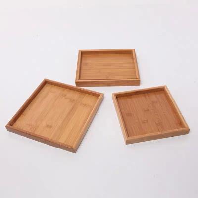 China Square Coffee Tea Dish Cheese Soild Dish Breakfast Dinner Tray Wooden Bamboo Sushi Tray Storage Trays 1 for sale