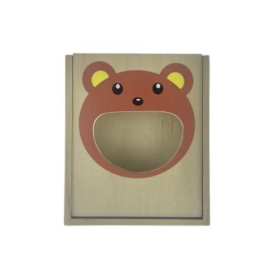 China Custom Printed Bamboo Tissue Box Wooden Cute Tissue Box Holder Square Cartoon Napkin Holder Christmas Childrer Gifts Bamboo OEM for sale