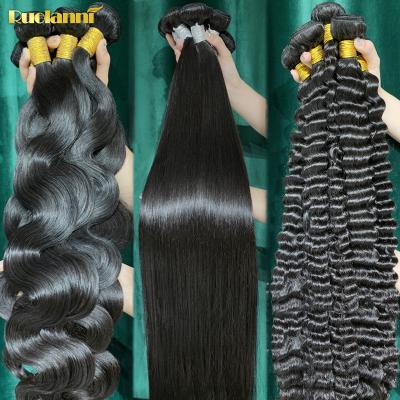 China Unprocessed Brazilian Virgin 12a Cuticle Aligned Unprocessed Brazilian Virgin Hair Mink Human Hair Extension Wholesale Soft Thick Smooth Thick Shedding Bundles for sale