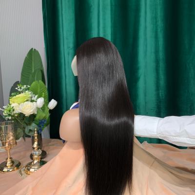 China Wholesale 10-40 Inches Brazilian Barely Shedding Thick Soft Straight Lace Front Human Hair Wig, Slik Knots Bleached HD Lace Wig For Black Women for sale