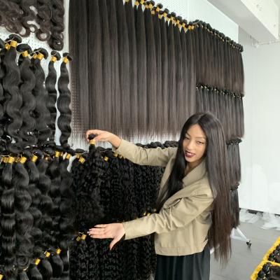 China Barely Shedding Soft Thick Smooth Mink Brazilian Hair Bundles Raw Virgin Brazilian Hair Cuticle Aligned Bundle Raw Virgin Hair Wholesale for sale