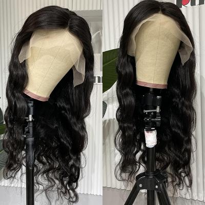 China Wholesale Raw Cambodian Virgin Barely Shedding Thick Smooth Soft Pre Pluck Hair Wig , Body Wave HD Lace Up Bleached Knots Hair Wig For Black Women for sale