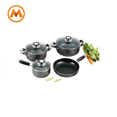 China Sustainable cookware 7pcs set with ceramic coating of kitchen cookware for sale