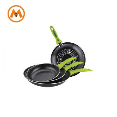 China 3pcs Carbon Steel Frying Pan Durable Sticker Non Coating for sale