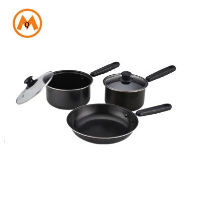 China Durable black non stick carbon steel liner pots and pans for sale