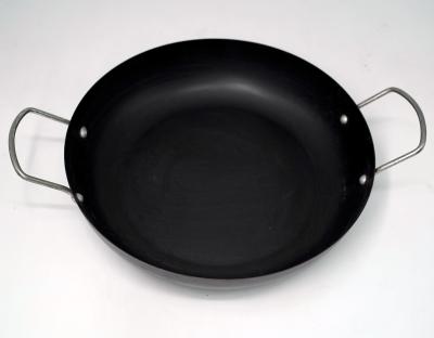 China Durable Carbon Steel Non-Stick Wok Bakelite Wooden Handle for sale