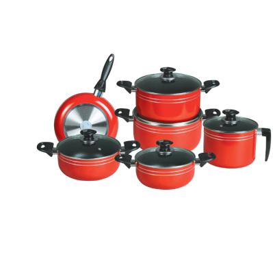 China 11pcs Sustainable Cookware Set Aluminum Non-sticker Coating Non Stick Pan Set for sale