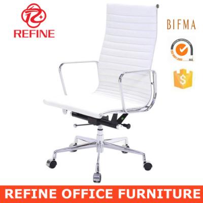 China RF-S071W white leather luxury office (waist) high back adjustable modern executive chair for sale