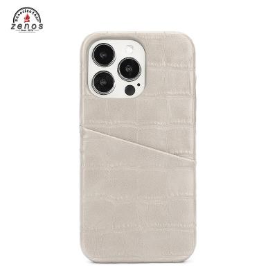 China Luxury Shockproof Zenos Crocodile Pattern PU Phone Case With Card Slot Holder Phone Case For Iphone 13 Series Crocodile Phone Case for sale