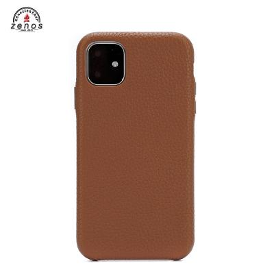 China Zenos Stylish Customizable Pebble Leather Handphone Cover For iphone 11 Real Genuine Leather Case for sale