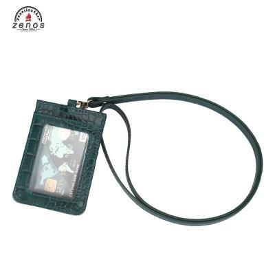 China ENGLAND STYLE LOGO Leather Work ID Card Holder Custom Student Card Case PC078 for sale