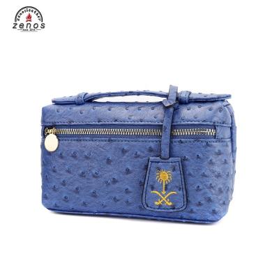 China Fashion Sky Blue PU Leather Women Mini Party Handbag Cosmetic Bag B088 for sale