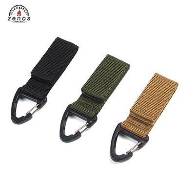 China Vintage Zenos Factory Direct Nylon Webbing Carabiner Holder Bag Hook Buckle Strap Main Chain Clip Camping for sale