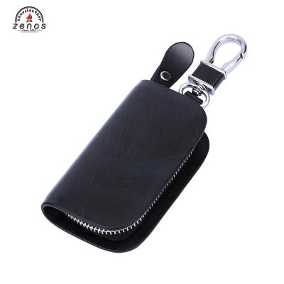 China NATIONAL Zenos RFID Leather Key Holder With Zipper Remote Car Key Case for sale