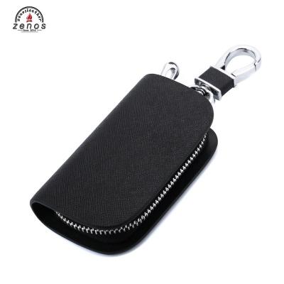 China NATIONAL Universal Black Remote Full Grain Leather Car Key Holder Zenos OEM/ODM Key Case for sale