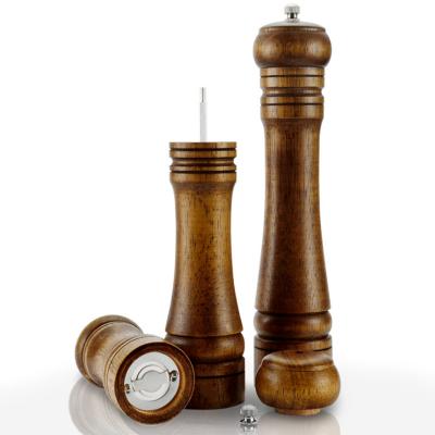 China Factory Direct Sale Household Kitchen Sustainable Natural Salt Mill Handmade Wooden Pepper Grinder for sale