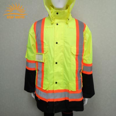 China Water Proof OEM Fluorescent Yellow High Visibility High Lightweight Reflective Safety Heated Jacket for sale