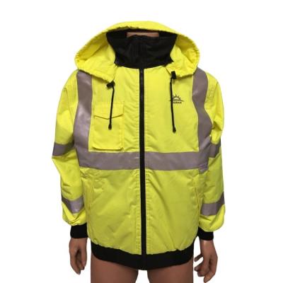 China Mobile Water Proof 5V Heater Heated Hi Vis Hood Reflective Jacket With Detachable for sale