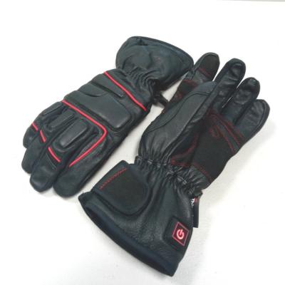 China Full Finger Winter Gear 7.4V Rechargeable Battery Outdoor Leather Heated Motorcycle Gloves For Cold-Weather Riding And Racing for sale