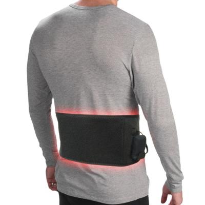 China Portable Medical Far Infrared Rechargeable 7.4V Battery Polyester/Spandex/Nylon/Polyurethane Device Heated Posture Belt Back Brace Wrap for sale