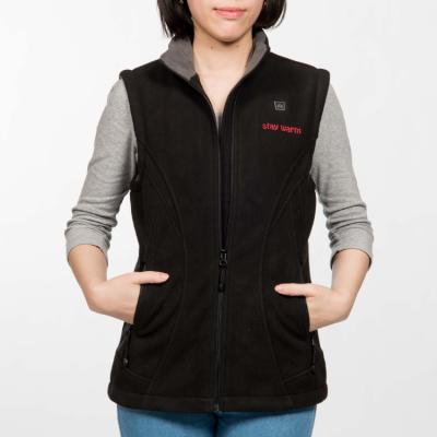 China Women Waterproof Black Fleece Winter Heated Vest With 7V Battery Or 5V Battery for sale