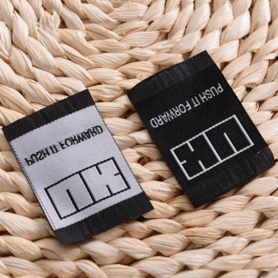 China Custom Garment Woven Label Fabric Woven Label Collar Tags Washable for sale