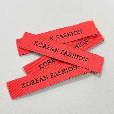 China Custom Organic Cotton Woven Label Woven Clothing Label Tag Washable for sale