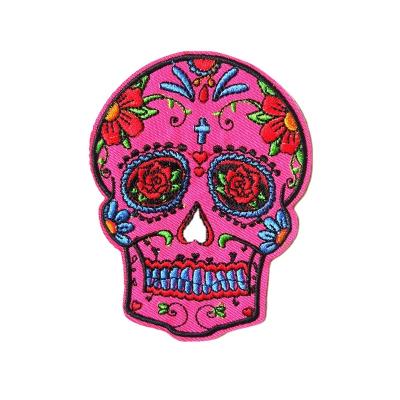 China Viable Embroidered Cloth Patch Skull Ghost Cartoon Clothing Accessories Chest Patch Embroidery Badge for sale