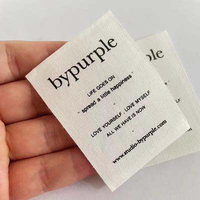 China Washable Custom Care Labels Designed Private Label High Quality Cotton Printed Label Clothing Shoes Or Bags for sale