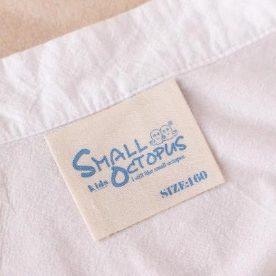 China Washable Cotton Clothing Fabric Organic Label Garment Silk Screen Printed Woven Tag Labels For Clothes for sale