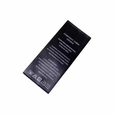 China Factory Direct Sale Washable Custom Black Satin Laundry Care Symbols Printing Care Label for sale