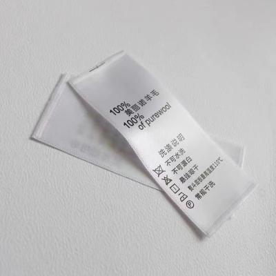 China Factory Washable Custom Clothes Label Cleaning Symbols Care Labels For Clothing for sale