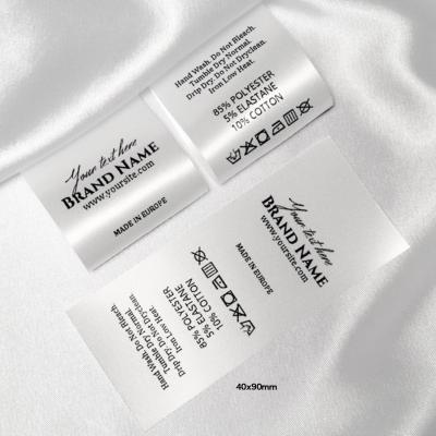 China Laundry Care Label Washable Custom Clothing Polyester Wash Care Label for sale