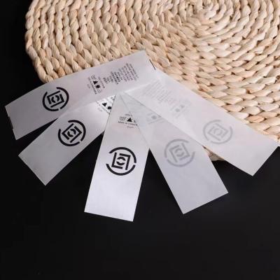 China Washable Custom Logo Printed Care Washing Satin Private Label White Label Garment Labels for sale