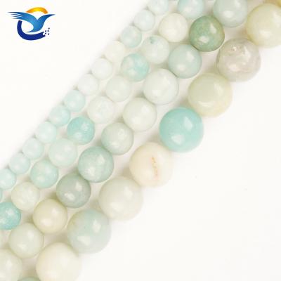 China DIY Fashional Beads Natural Stone Blue Green Beads Polished Round Smooth Beads For Jewelry Making Gemstone Beads for sale