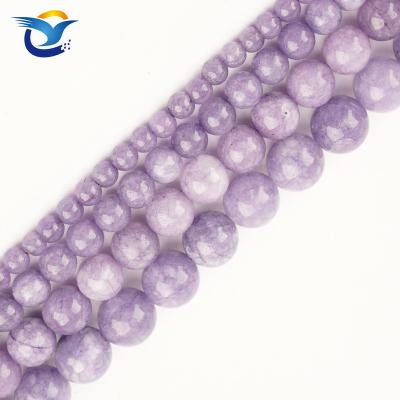 China DIY Fashional Beads Natural Lavender Stone Round Loose Beads For Jewelry Making Energy Stone Power Healing Charms Beads DIY Fun for sale