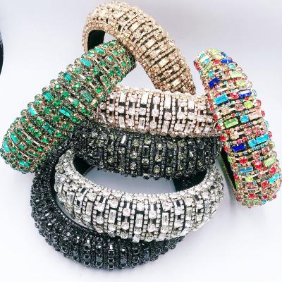 China Colorful Rhinestone Headband Bling Party Crown Hair Band Braided Hair Band Hair Accessories Women Gift for sale