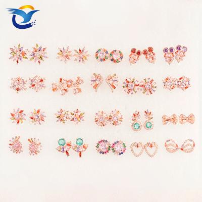 China High Quality Stylish Earrings With Zircon Crystal Copper Simple Fashion Earrings For Women Girls for sale