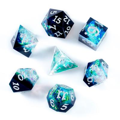 China Dnd Games Wholesale Dnd Board Game Customized Resin Dies Set Polyhedral Customized Dies 7pcs Set for sale