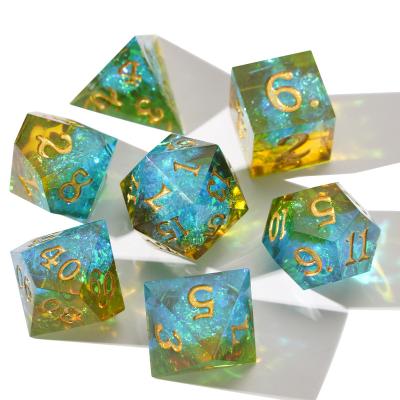 China DND Games Dnd Board Game Maker Customized Durable Resin Metal Polyhedral 7Pcs-Dice Game Set for sale