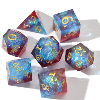 China OEM RPG Board Game Resin DND Sides DND Games High Quality Multi Dice Set Custom Polyhedral Iridescent Resin Dies for sale