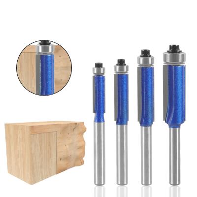 China Professional Furniture 6 Leg Grade Flush Trimming Router Bit Top Bearing Double Flutes Straight Milling Bit Carbidetipped Cutter for sale