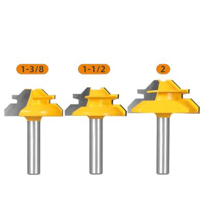 China Furniture Factory Direct Sales Router Bit 8mm Shank 45 Degree Lock Miter Router Bit Set Professional Wood Cutting Tools for sale