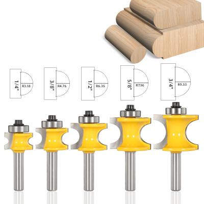 China Furniture 8mm Leg 5Pcs Round Router Bit Bullnose Half Set For Woodworking Cutter Factory Milling Carbide Tool Woodworking Hot Sales for sale