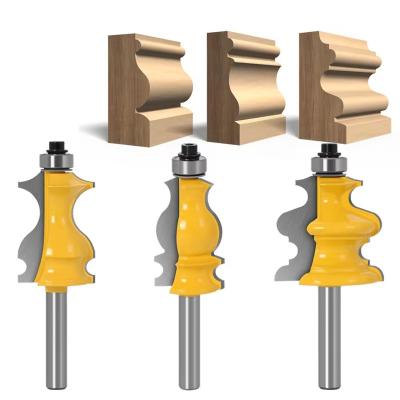 China Furniture 3 Bit Casing and Router Bit Base Molding Set - 8mm Leg CNC Cutter Tenon Cutter for Woodworking for sale