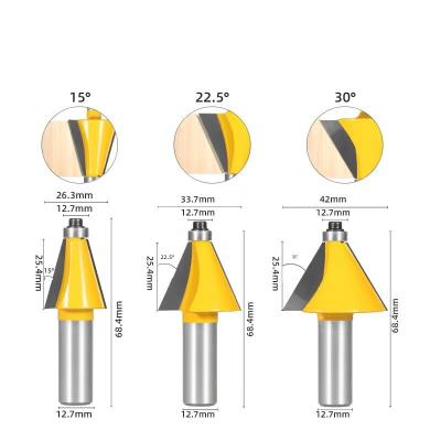 China Furniture Leg 15 22.5 1/2 30 Degree Chamfer And Bevel Edging Router Bit Carbidetipped Milling Cutter For Woodworking Wood Bit for sale