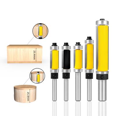 China Furniture 1/4inch Flush Leg Trim Router Double Bit Profile Trimming Bit Woodworking Tool Top And Bottom Carbide Milling Cutter for sale