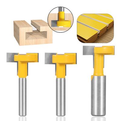 China Furniture 1pcs1/2 1/4 Leg T Type Slotting Router Bit Straight Edge T Slot Keyhole Milling Cutter For Woodworking Woodworking for sale