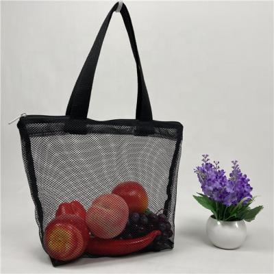 China Black Cheap Tote Bag Mesh Tote Bag Handbag Personalized Gym Black OEM Mesh Customized Mesh Tote Bag for sale